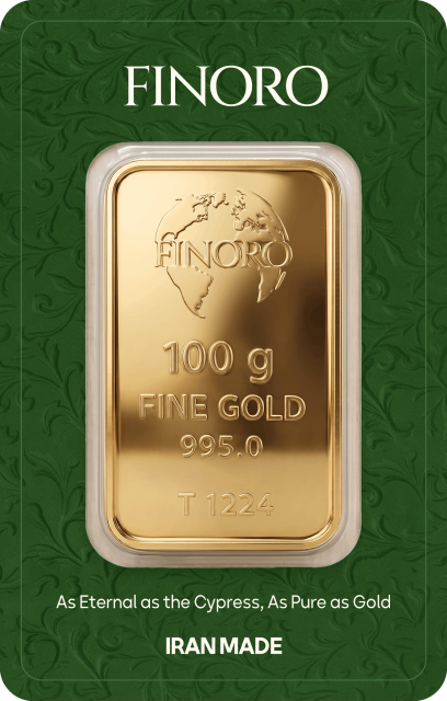 شمش طلای 100 گرمی 24 عیار فینورو