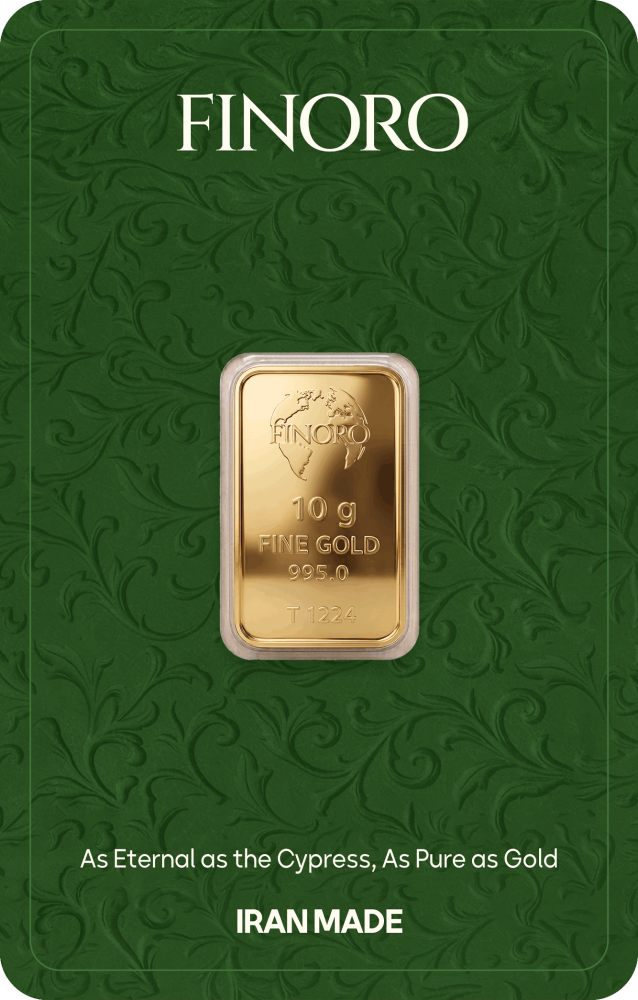 شمش طلای 10 گرمی 24 عیار فینورو