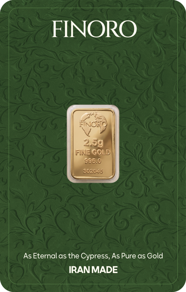 شمش طلای 2.5 گرمی 24 عیار فینورو